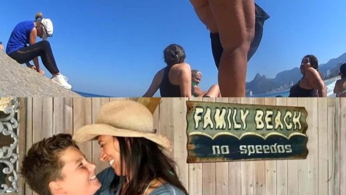 Jeu De Pénis Avec Une Grosse Bite Noire À La Plage